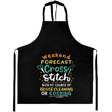 Discover Weekend Forecast Cross Stitch Aprons