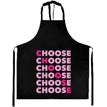 Discover Choose Typography Pink Retro 80s 90s Vintage Aprons