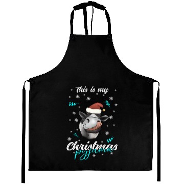 Discover Winter Christmas Pyjama Cow Aprons