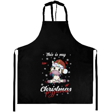 Discover Winter Christmas Pyjama Cow Aprons