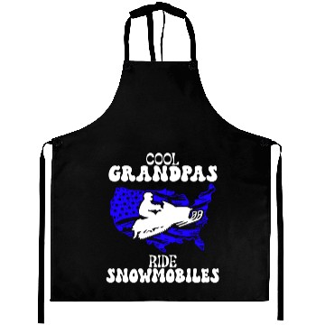 Discover Funny Snowmobile Men Aprons Snowmobiling Winter