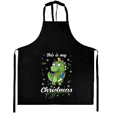 Discover Winter Christmas Pyjama Dinosaur Trex Aprons