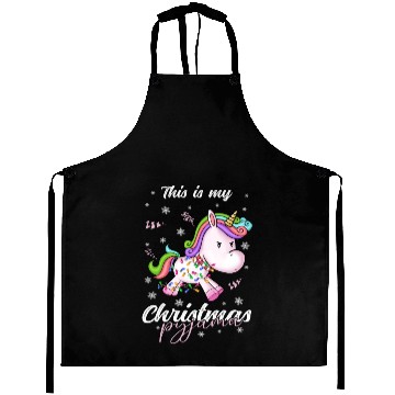 Discover Winter Christmas Pyjama Unicorn Aprons