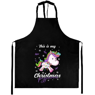 Discover Winter Christmas Pyjama Unicorn Aprons