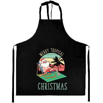 Discover Merry Tropical Christmas Beach Christmas Aprons
