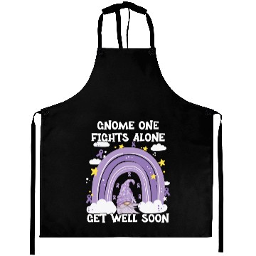 Discover Gnome One Fights Alone Lavender Cancer Aprons