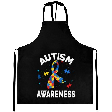 Discover Autism Awareness Ribbon Shape Aprons