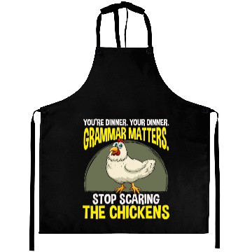 Discover Funny Grammar Teacher Chicken Farming Aprons