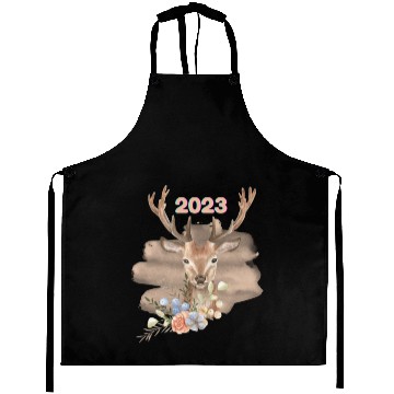 Discover Brown Beige Watercolor Illustrated Deer Aprons
