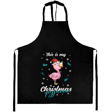 Discover Winter Christmas Pyjama Flamingo Aprons