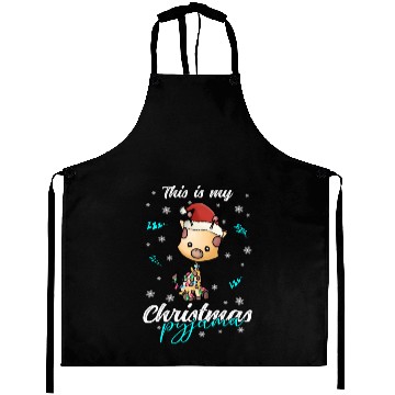 Discover Winter Christmas Pyjama Giraffe Aprons