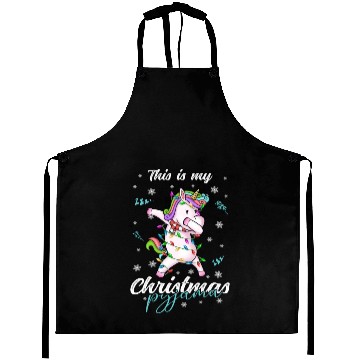 Discover Winter Christmas Pyjama Unicorn Aprons