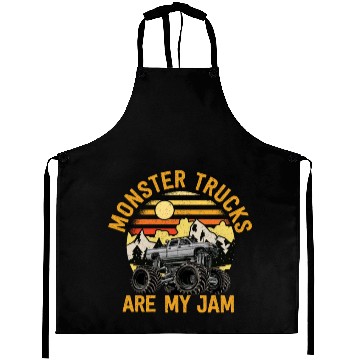 Discover Monster Trucks Are My Jam Vintage Retro Aprons