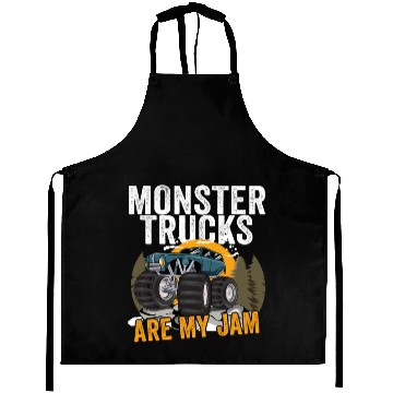 Discover Monster Trucks Are My Jam Vintage Retro Aprons
