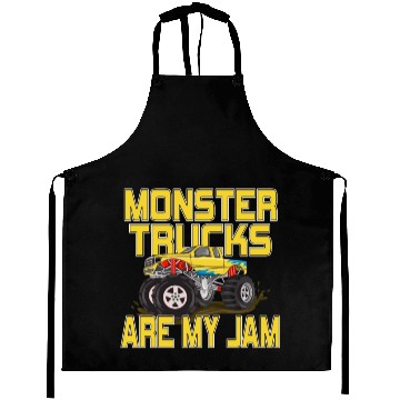 Discover Monster Trucks Are My Jam Vintage Retro Aprons