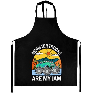 Discover Monster Trucks Are My Jam Vintage Retro Aprons