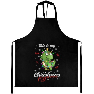 Discover Winter Christmas Pyjama Dinosaur Trex Aprons