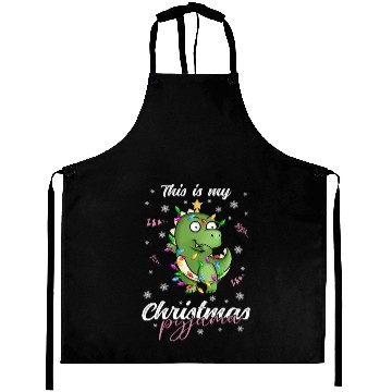 Discover Winter Christmas Pyjama Dinosaur Trex Aprons
