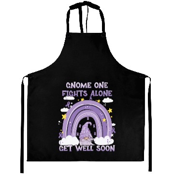 Discover Gnome One Fights Alone Lavender Cancer Aprons