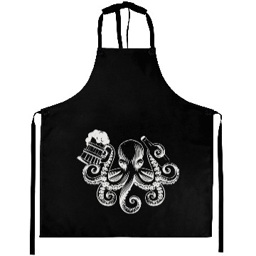 Discover Octopus Beer Drinking Men Beer Lover Aprons