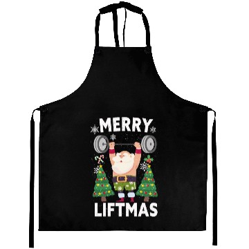 Discover Merry Liftmas Christmas Bodybuilder Gym Workout Aprons
