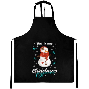 Discover Winter Christmas Pyjama Snowman Aprons