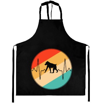 Discover monkey retro heartbeat Aprons