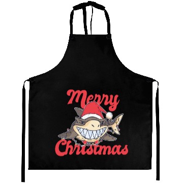 Discover Cute Shark Cheeky In The Ocean For Christmas X-mas Aprons