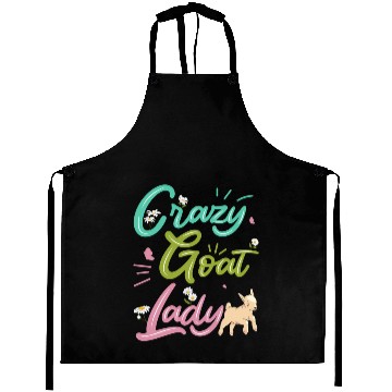 Discover Crazy Goat Lady Goat Lover Aprons