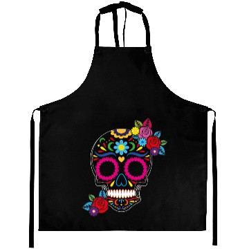 Discover Day of The Dead Colorful Sugar Skull Aprons