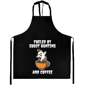 Discover Ghost Hunting And Coffee Funny Ghost Gift Aprons