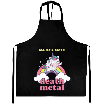 Discover Unicorn On Cloud Death Metal Aprons