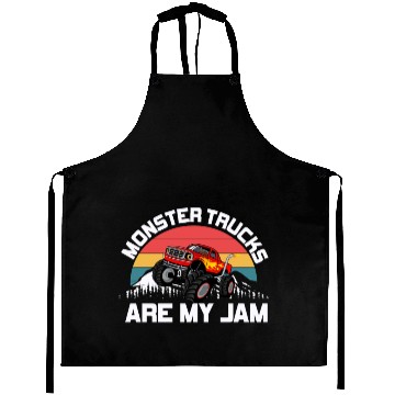 Discover Monster Trucks Are My Jam Vintage Retro Aprons