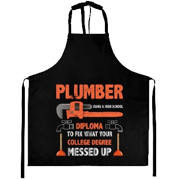 Discover Plumber Using High School Diploma Aprons