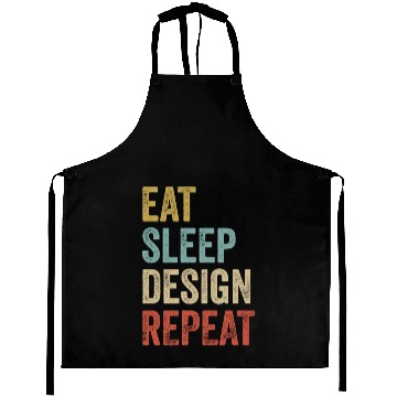 Discover Funny Eat Sleep Design Repeat Graphic Designer Aprons