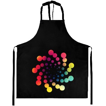 Discover Dots hurricane colorful hypnotizing spiral Aprons