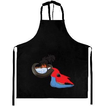 Discover buffalo skull colorful Aprons