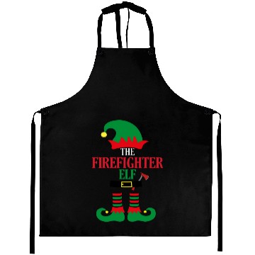 Discover the firefighter elf with axe Aprons