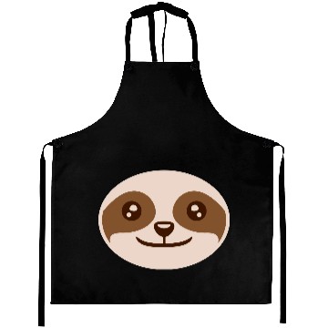 Discover Round sloth face design Aprons