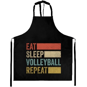 Discover Retro 70s Volleyball Player Men Kids Eat Sleep Aprons