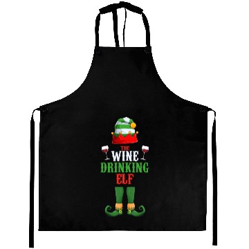 Discover Chistmas Season The Wine Drinking Elf Aprons