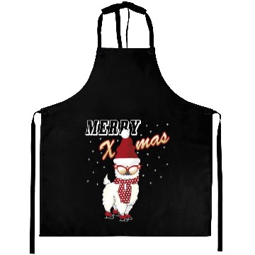 Discover Merry Xmas christmas Alpaca Aprons