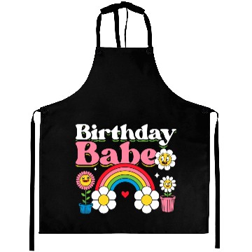 Discover Pastel Daisy Rainbow Birthday Girl Aprons