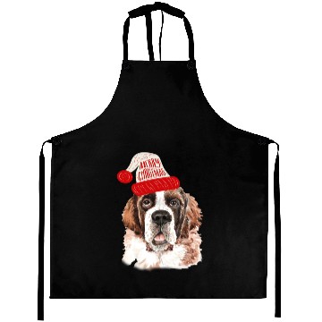 Discover Black Base Saint Bernard Christmas Gift for Dog Aprons