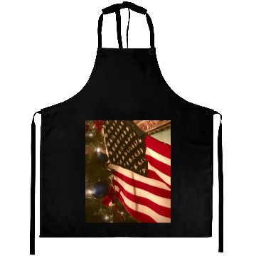 Discover Patriotic Christmas US Flag And Christmas Tree Aprons