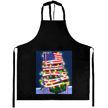 Discover Patriotic Christmas Tree With US Flag Aprons
