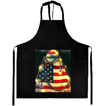 Discover Patriotic Christmas Christmas Tree US Flag Aprons