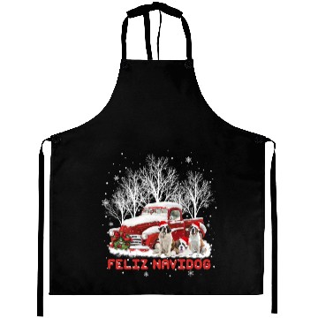 Discover Feliz Navidog Saint Bernard Christmas Dog Lovers Aprons