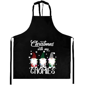 Discover Gnome Family Christmas for Women Men Buffalo Plaid Aprons