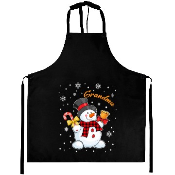 Discover Grandma Snowman Candy Cane Christmas Red Plaid Aprons